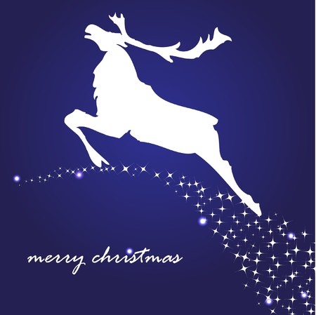 Greeting card with christmas reindeer の写真素材