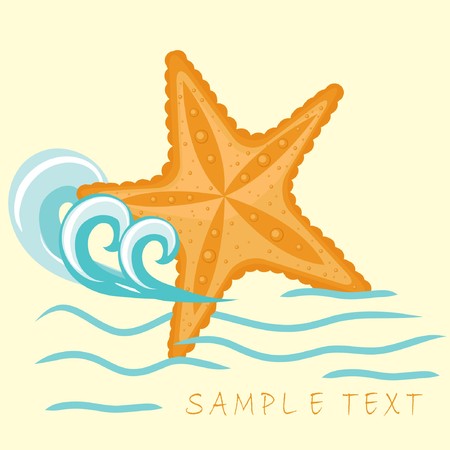 Starfish. Summer card. の写真素材