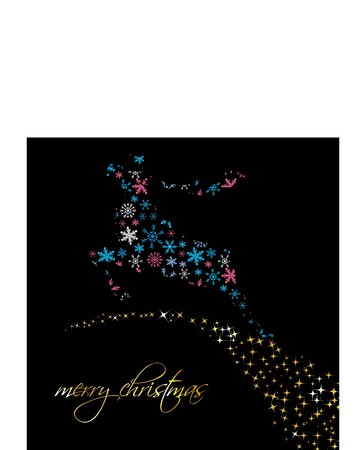 Greeting card with christmas reindeerの写真素材