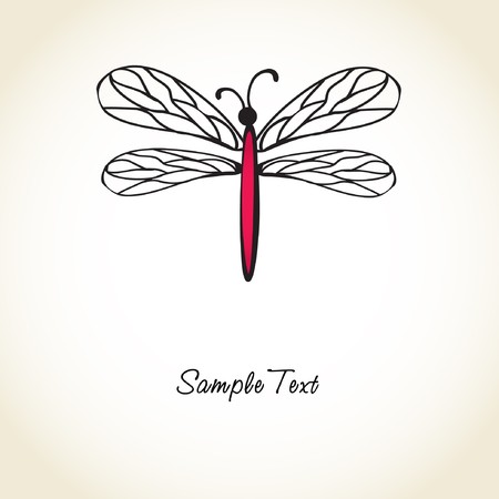 Greeting card with dragonfly の写真素材