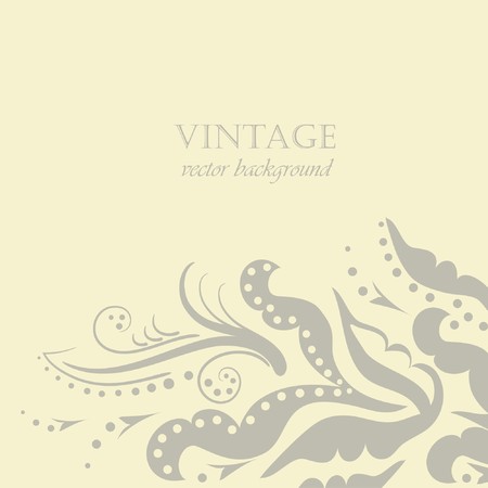 Vintage floral background with place for text の写真素材