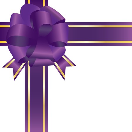 glossy violet festive bow の写真素材