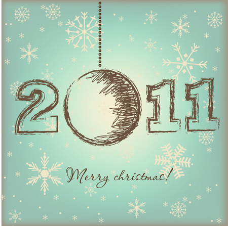 Vintage christmas cardのイラスト素材