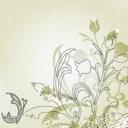 Abstract floral background.Vector cardのイラスト素材