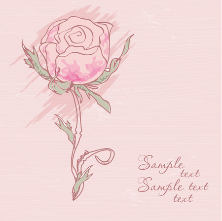 Vintage background with hand drawn roses のイラスト素材