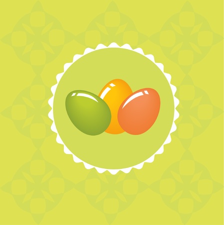 Easter card with multicolored eggsのイラスト素材