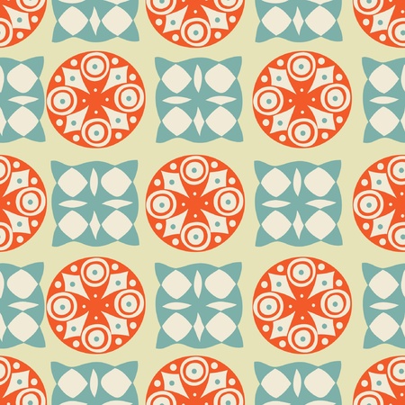 Vintage seamless background with circles and squares のイラスト素材
