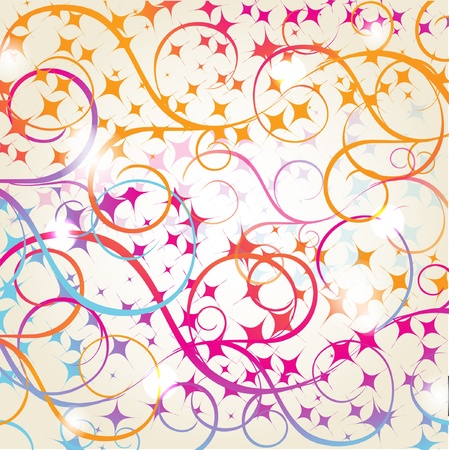 Abstract pastel background with stars and swirlsのイラスト素材
