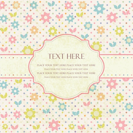 Vintage floral frame のイラスト素材