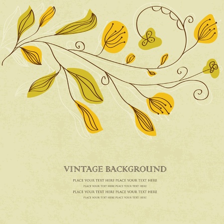 Vintage floral background with multicolored flowers の写真素材