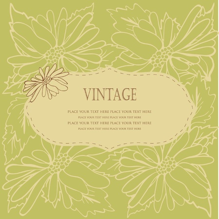Vintage floral frame with pastel flowers のイラスト素材