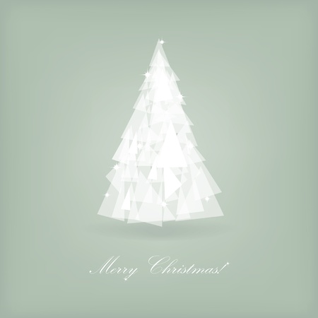 Abstract vector white christmas tree の写真素材