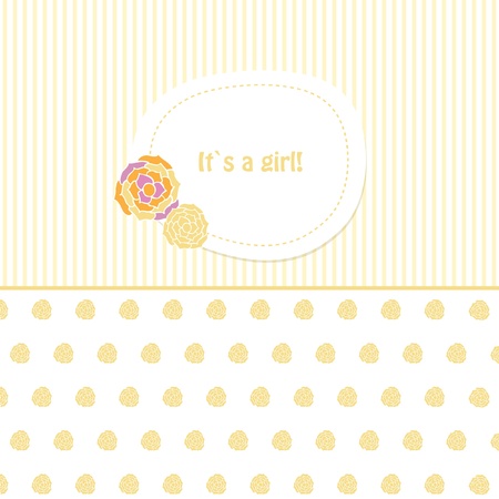 Vintage baby girl arrival announcement card の写真素材