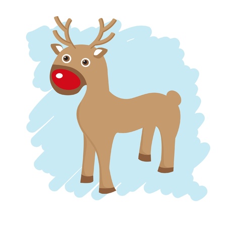Christmas card with cute reindeer の写真素材