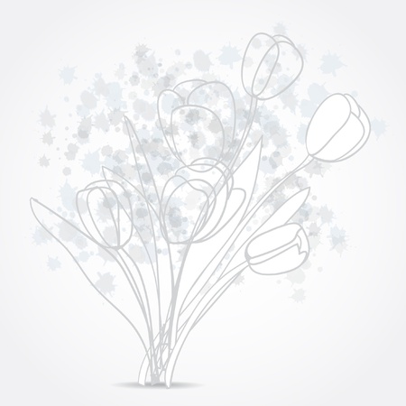 Grey Tulip flowers  background の写真素材