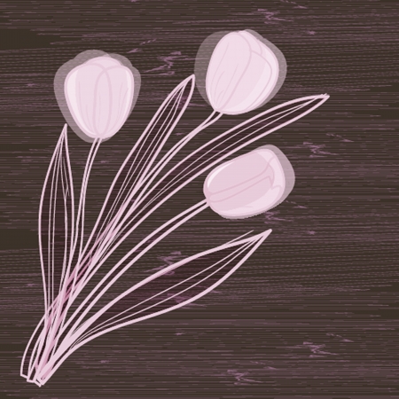 Decorative background with Tulips flowersのイラスト素材