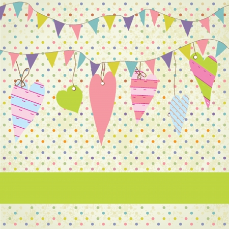 Vintage frame with birthday bunting flagsのイラスト素材