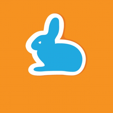 Abstract cartoon  easter card with cute bunnyのイラスト素材