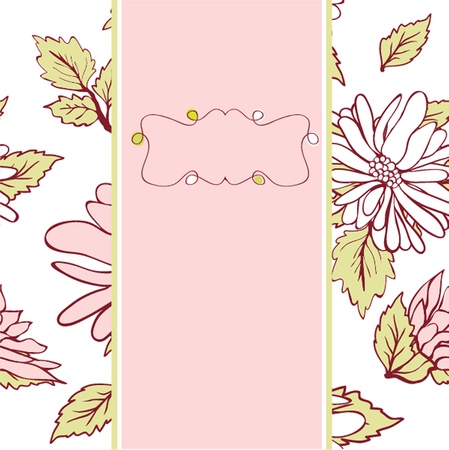 Vintage  frame on floral backgroundのイラスト素材