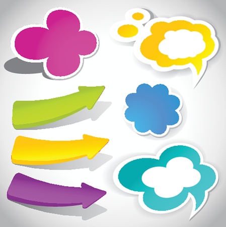 colorful vector speech bubbles and arrows for your textのイラスト素材