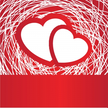 Valentines cards with two hearts and place for your text のイラスト素材