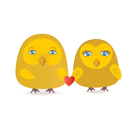Owls couple in love のイラスト素材