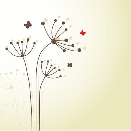 Floral card with butterfliesの写真素材