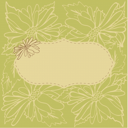Vintage vector frame on floral backgroundのイラスト素材