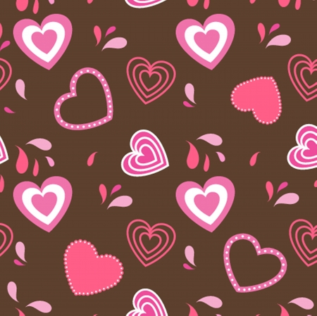 Seamless pattern with hearts and flowersのイラスト素材