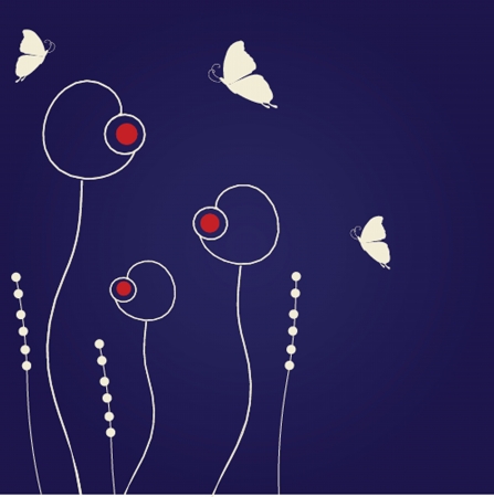 Floral card with butterflyのイラスト素材