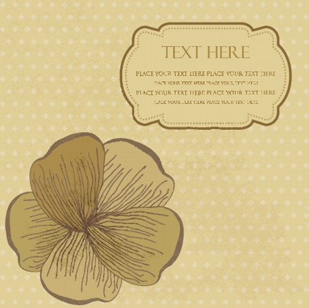 Vintage card with hand drawn flowersのイラスト素材
