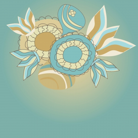 Vintage card with hand drawn flowersのイラスト素材