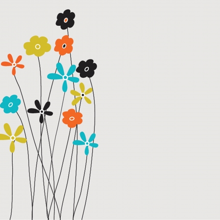 Vintage frame on floral backgroundのイラスト素材