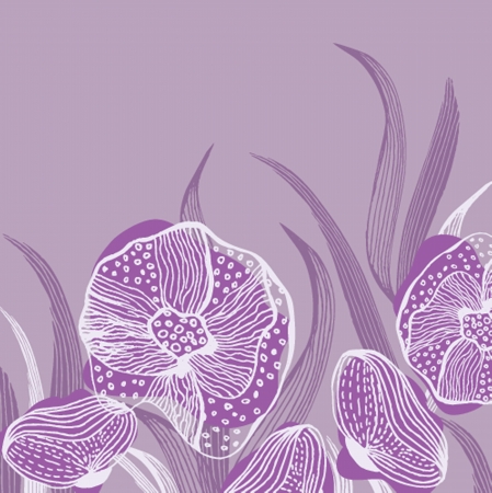 Vintage frame on floral backgroundの写真素材