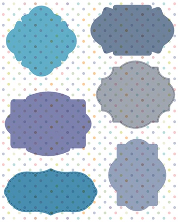 Vintage frame on polka dot backgroundのイラスト素材