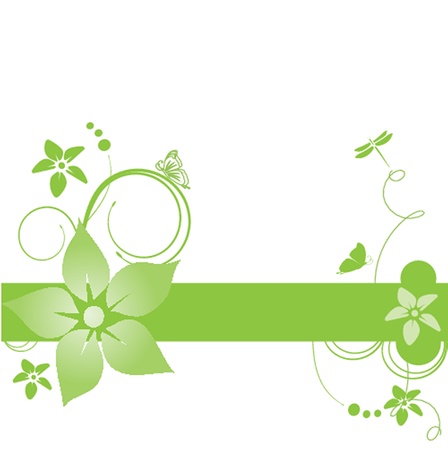 Abstract background with green flowersのイラスト素材