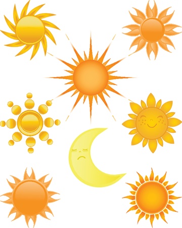 Suns collection illustrationのイラスト素材