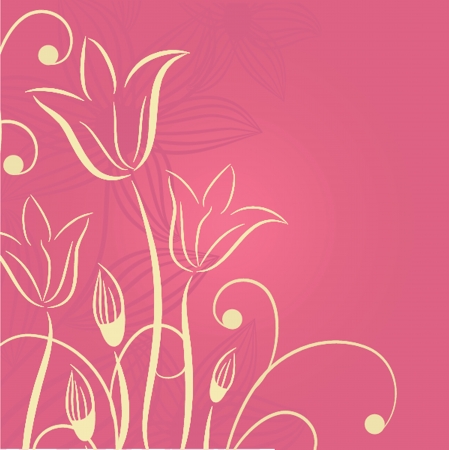 Decorative background with Tulips flowersのイラスト素材