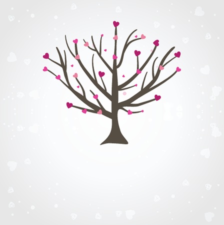 Cute vector background with vintage heartsのイラスト素材