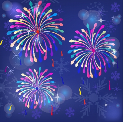 Colorful vector fireworksのイラスト素材