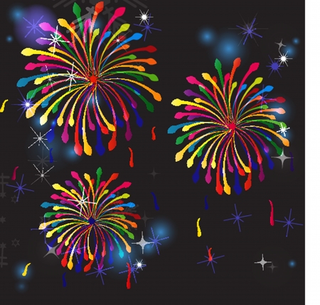 Colorful vector fireworksのイラスト素材