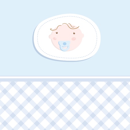 Baby boy arrival announcement cardのイラスト素材