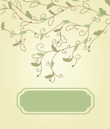 Vintage greeting card with hand drawn flowersのイラスト素材
