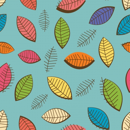 Floral creative seamless pattern in autumn colorsのイラスト素材