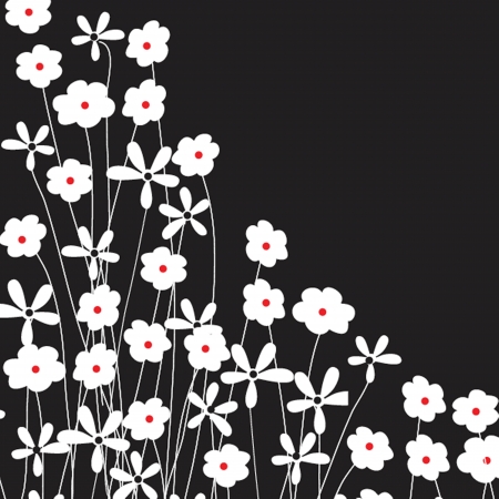 Vintage greeting card with hand drawn flowersのイラスト素材