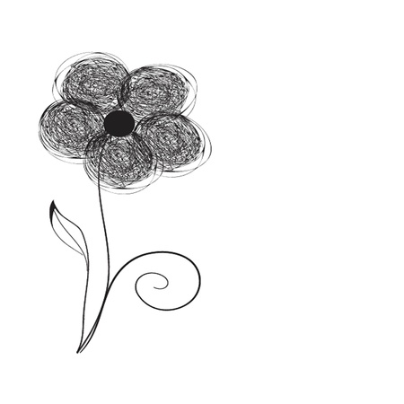 Vintage greeting card with hand drawn flowersのイラスト素材