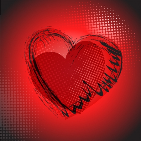 Cute background with vintage heartの写真素材