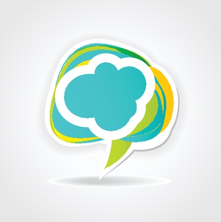 Speech cloud bubble. Green backgroundのイラスト素材