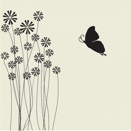 Floral card with beauty butterfliesのイラスト素材