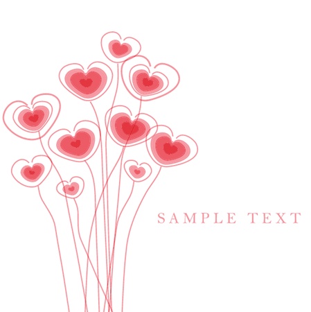Greetings card with floral heartsの写真素材